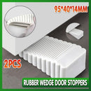 2Pcs Thick Rubber Wedge Door Stoppers Floor Carpet Heavy Duty Door Stop Security-1