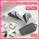 3Pcs Thick Rubber Wedge Door Stoppers Floor Carpet Heavy Duty Door Stop Security - Grey-1