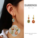 2-Piece Multicolour Floral Drop Earring Pair-1