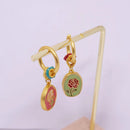 2-Piece Multicolour Floral Drop Earring Pair-4