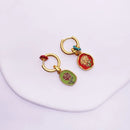 2-Piece Multicolour Floral Drop Earring Pair-9