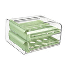 Double Layer Green Egg Storage Carton Drawer Fridge Organizer for Kitchen Use-2