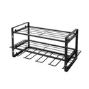 Wall Mounted Power Tool Rack Organiser, 3 Tier, Black, 1 Unit-2