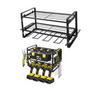 Wall Mounted Power Tool Rack Organiser, 3 Tier, Black, 1 Unit-10