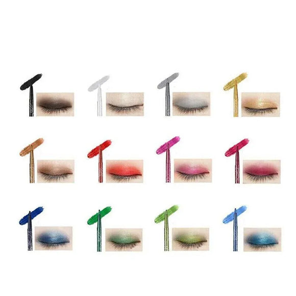 12 Pcs Coloured Eyeliner Pencil Set, Retractable Eye Makeup Pencils in Assorted Colours