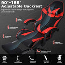 Black and Red Gaming Chair with Footrest and Lumbar Support-8
