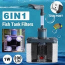 Aquarium Six in One Filter Reverse Air Lift Suction Aeration Wave Maker System-1