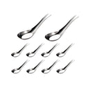 10pcs Stainless Steel Flat Bottom Spoon Household Kitchen Dining Soup Spoon Set-2