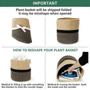 1-Piece 30 cm Woven Cotton Rope Storage Basket, Black and Beige-6