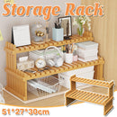 2 Tier Bamboo Plant Stand Flower Pot Rack Indoor Outdoor Patio Garden Shelf-1