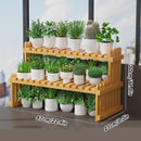 2 Tier Bamboo Plant Stand Flower Pot Rack Indoor Outdoor Patio Garden Shelf-3