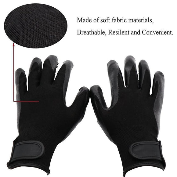 Black Pet Grooming Gloves - 1 Pair (2 Pieces)
