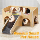 Natural-Finish Small Pet House with Ramp - 1 Piece-1