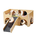 Natural-Finish Small Pet House with Ramp - 1 Piece-2