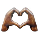 1-Piece Brown Heart-Hand Decorative Figurine, 18.5 cm-2