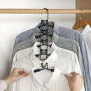 Space saving Multi layer Folding Hanger Hook Closet Organizer Clothes Rack - Black-11