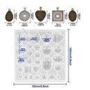 31 Pcs DIY Resin Casting Mould and Pendant Tray Kit for Jewellery Making-3