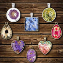 31 Pcs DIY Resin Casting Mould and Pendant Tray Kit for Jewellery Making-6