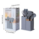 19-Piece Grey Kitchen Utensil Set with Storage Holder-5