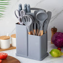 19-Piece Grey Kitchen Utensil Set with Storage Holder-12