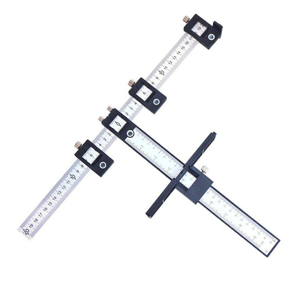 Furniture Carpentry Drill Guide Punch Locator Woodworking Hole Locator Ruler - Blue