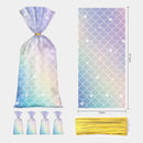 Mermaid Party Favour Bags 150 Pack with Gold Twist Ties 27.5 x 13 cm-4