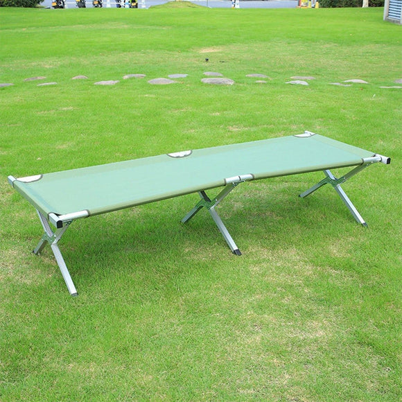 Portable Lightweight Folding Aluminum Camping Bed Ultra Light Outdoor Camp Bed - Green