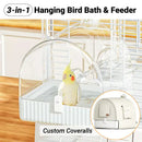 3in1 Parrot Bath Basin Bird Bathtub Cage or Accessory Pet Bird Feeder Water Bowl - Overdress-2