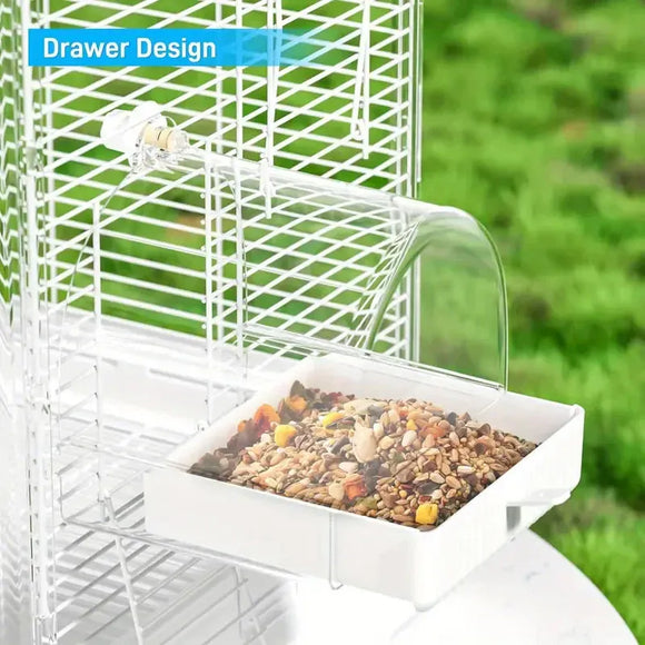 3in1 Parrot Bath Basin Bird Bathtub Cage or Accessory Pet Bird Feeder Water Bowl - Overdress