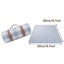 1-Piece Blue and White Check Picnic Blanket with Carry Straps, 200 x 200 cm-3