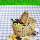 1-Piece Blue and White Check Picnic Blanket with Carry Straps, 200 x 200 cm-9