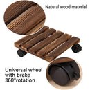 1-Piece Brown Rolling Plant Pot Stand with Four Castors, 25 x 25 cm-8