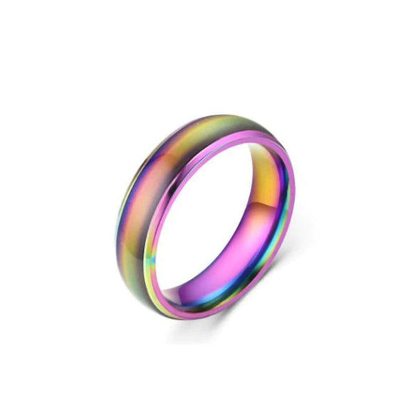 Mood Colour Changing Ring Temperature Sensitive Stainless Steel US Size 8 - Rose Gold