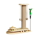 1-Piece Cat Scratching Post with Turntable Toy-2