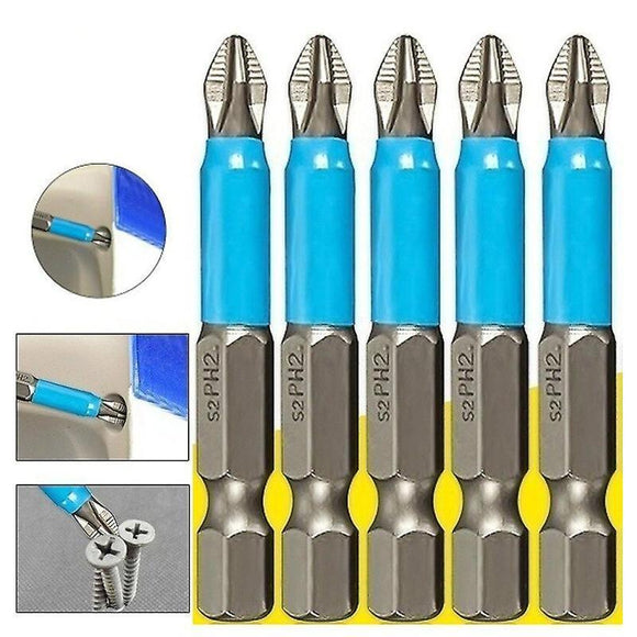 10PCS Anti Slip Electric Hex Shank 50mm PH2 Cross Head Screwdriver Bits Set