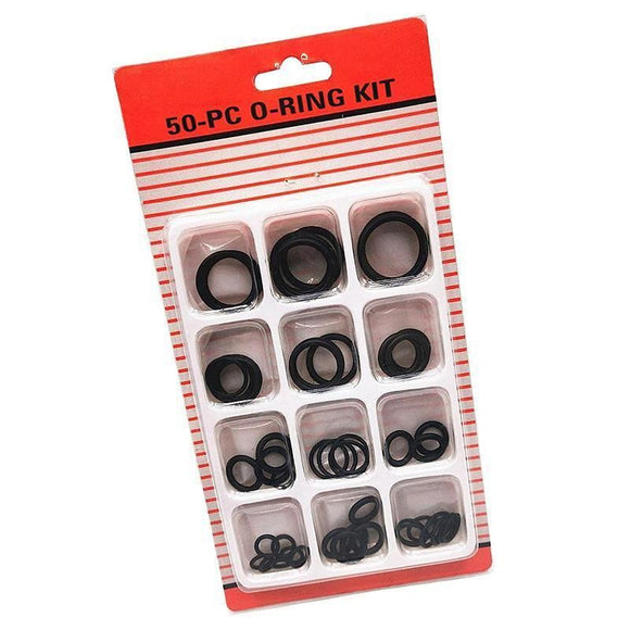 Rubber O-Ring Assortment Kit 50PC- Pack O-Rings Set Automotive Plumbing Seals