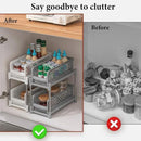 Bathroom Kitchen Sink Storage Rack Drawer Plastic Shelf Seasoning Holder - Grey-9