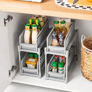Bathroom Kitchen Sink Storage Rack Drawer Plastic Shelf Seasoning Holder - White-12