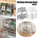 Bathroom Kitchen Sink Storage Rack Drawer Plastic Shelf Seasoning Holder - White-15