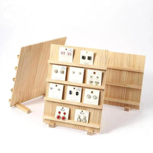 Wooden Earrings Display Rack Multi Tier Jewelry Stand Organizer Earrings Holder - 3-Tier