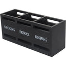 Black Three-Compartment Cutlery Organiser 25.5 x 8.7 x 11 cm - 1 Piece-2