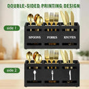 Black Three-Compartment Cutlery Organiser 25.5 x 8.7 x 11 cm - 1 Piece-8