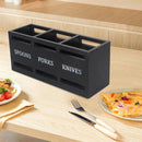 Black Three-Compartment Cutlery Organiser 25.5 x 8.7 x 11 cm - 1 Piece-10