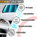 1-Piece Blue 145 x 69 cm Folding Windscreen Sunshade-4