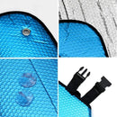 1-Piece Blue 145 x 69 cm Folding Windscreen Sunshade-5