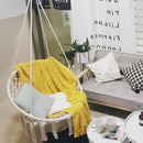 Beige Hanging Chair with Tassels and Two Rings - 1 Piece-7