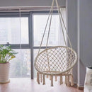 Beige Hanging Chair with Tassels and Two Rings - 1 Piece-9