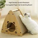 1-Piece Triangular Cat Scratcher and Hideaway-5