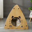 1-Piece Triangular Cat Scratcher and Hideaway-9