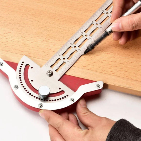 Woodworking Edge Ruler Protractor Angle Measuring Tool Carpenter - 15 inch
